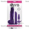 Kit de Dildo 5 con sopapa,Vibrador rigido y plug anal violetas.